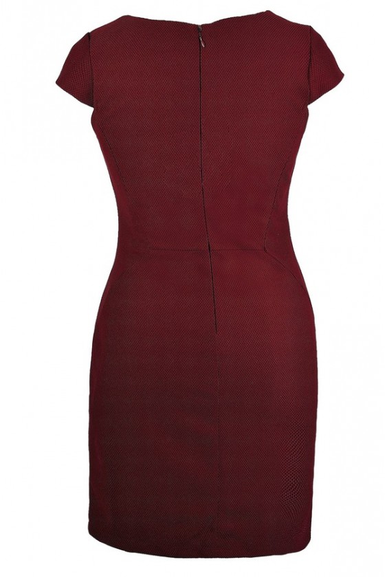 maroon sheath dress