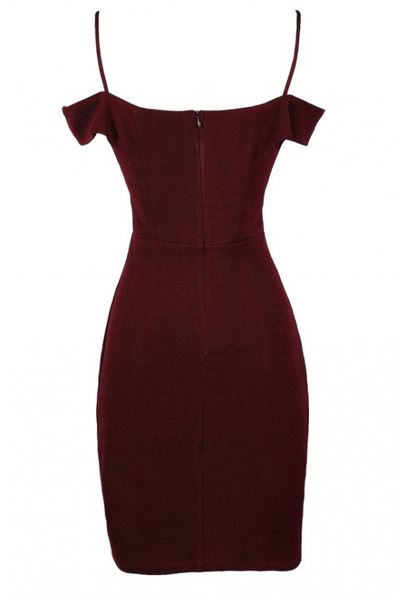 red off the shoulder pencil dress Off The Shoulder Red Dresses