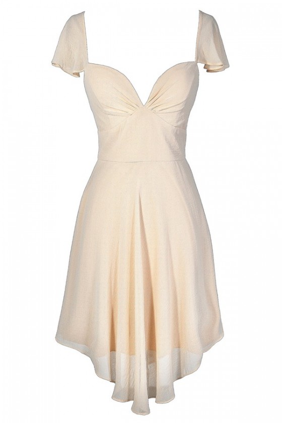 cream colored dress