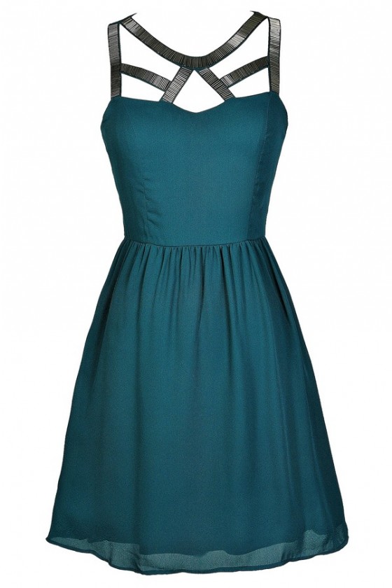 teal green dress