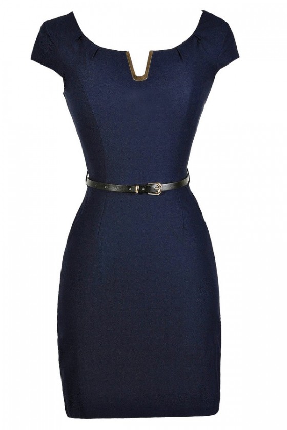 navy pencil dress work