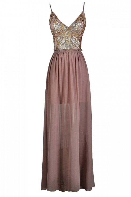 Dusty pink and gold outfits top