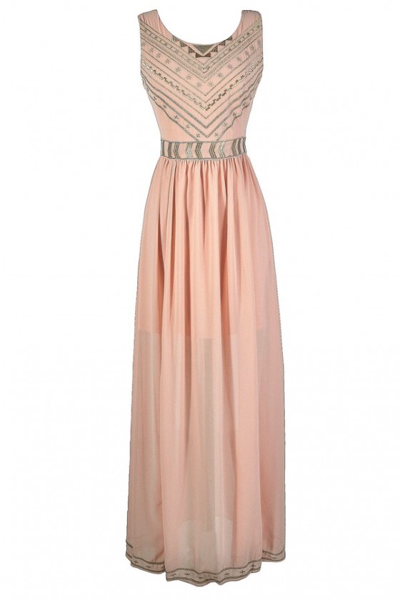 metallic embroidered maxi dress