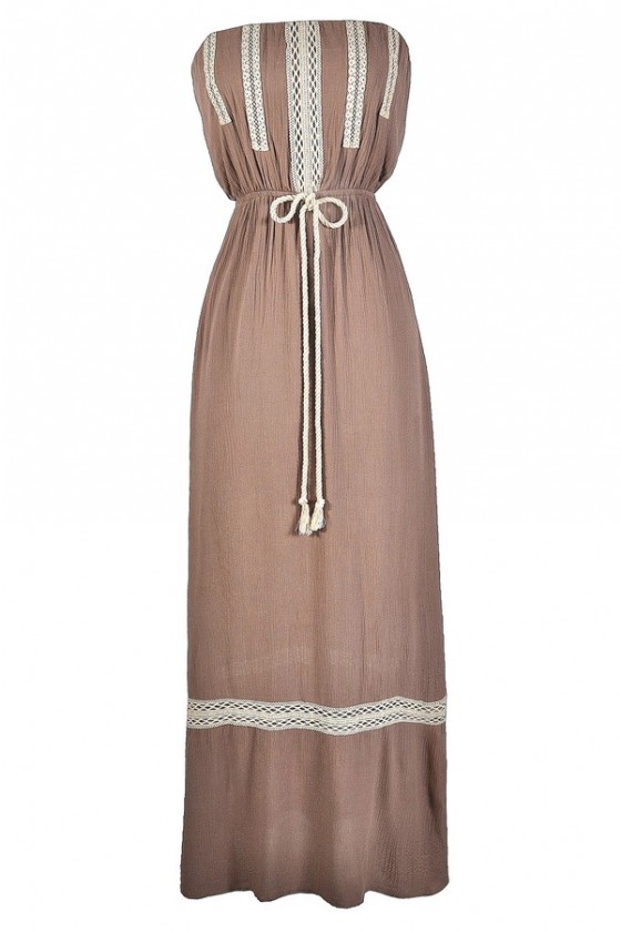 taupe boho dress