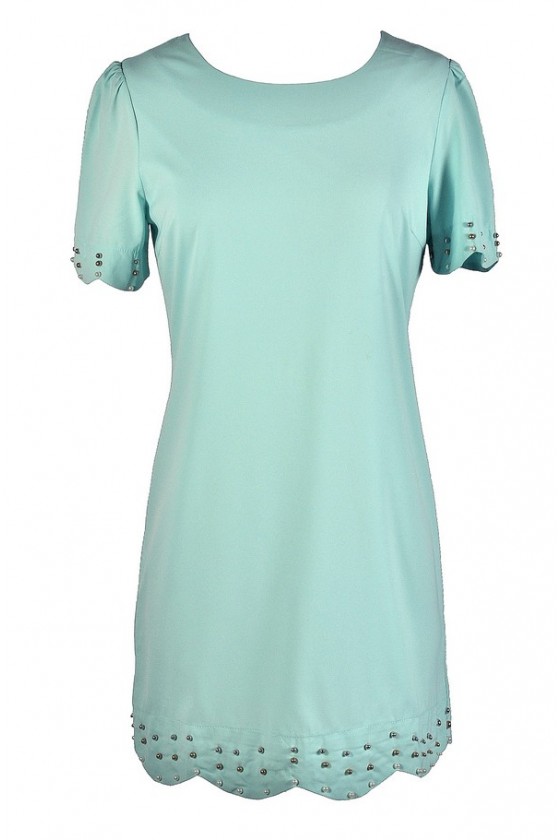 pale blue shift dress