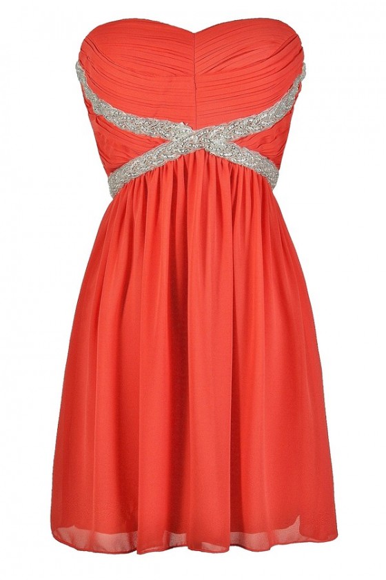 coral semi formal dress