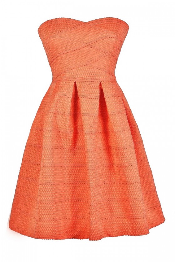 Coral shop party dress