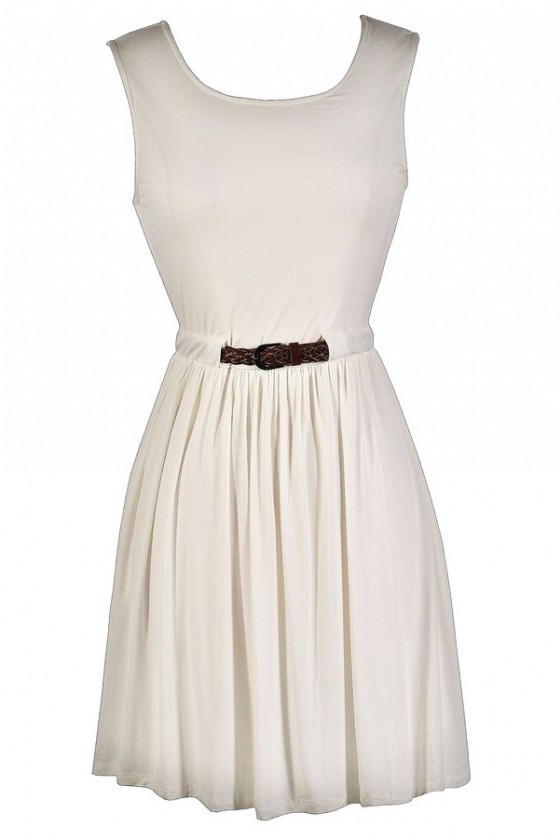 Ivory A Line Dress Cute Ivory Dress Belted Ivory Dress Cute Country Dress Cute Summer Dress Ivory Party Dress Off White A Line Dress Off White Summer Dress Off White Belted Dress Off White