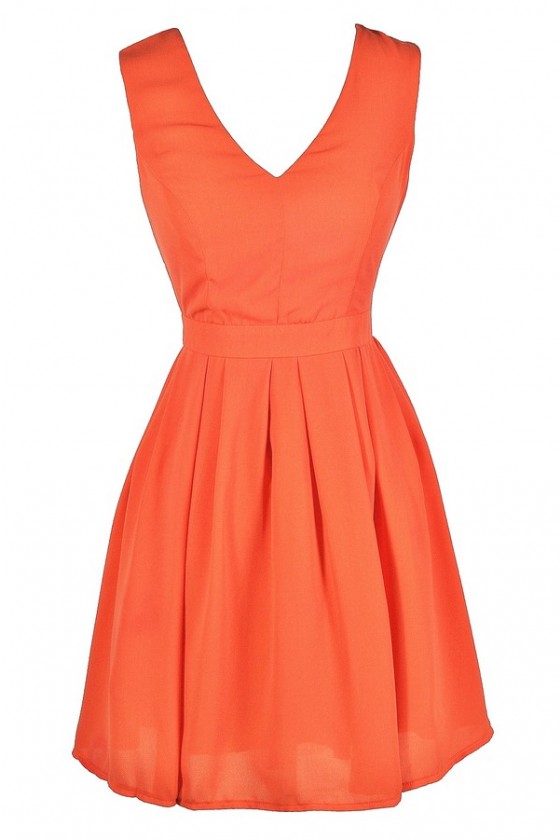Simple best sale orange dress
