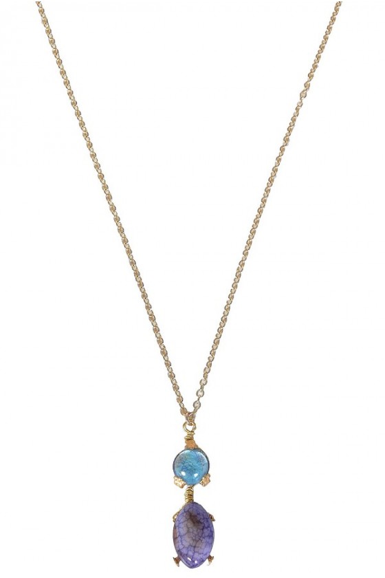 Blue purple stone jewelry top