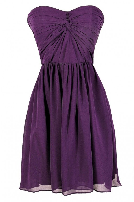 Purple semi discount formal dress