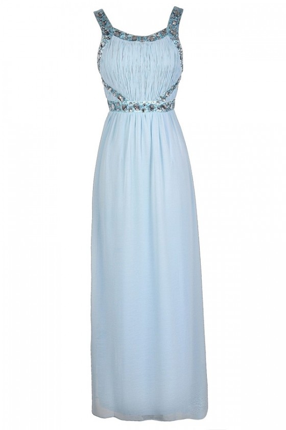 pale blue beaded dress