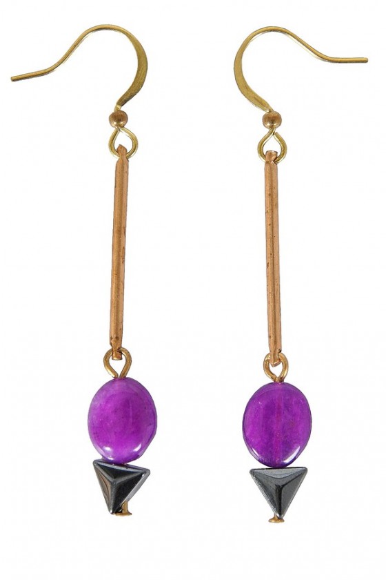 Purple Drop Earrings, Cute Purple Earrings, Purple Dangle Earrings Lily  Boutique