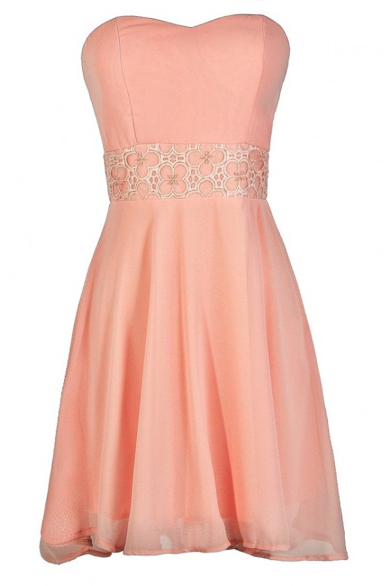 Pink Strapless Dress, Cute Pink Dress ...