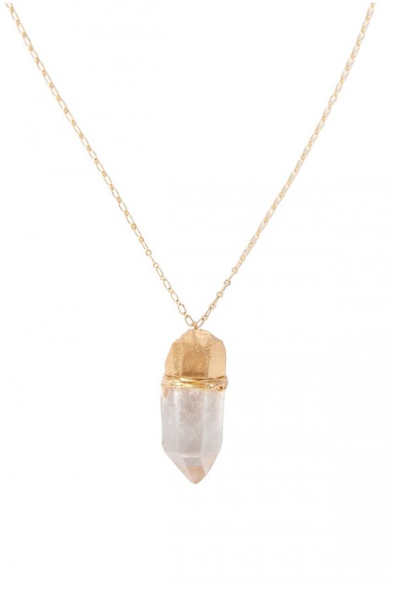 Crystal with gold shop necklace