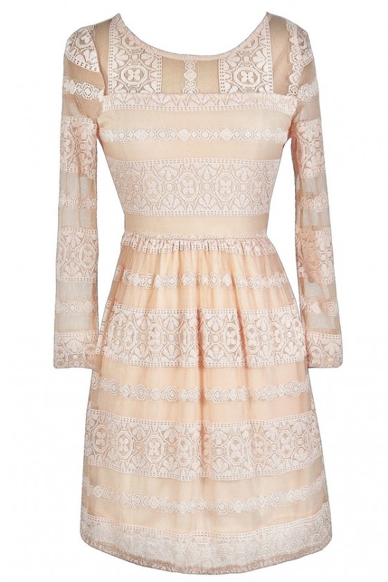 Blush Pink Lace Dress Pale Pink Lace Dress Cute Pink Dress Lace