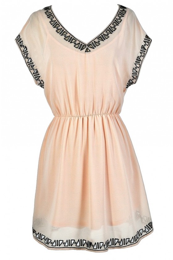 black and blush pink dress