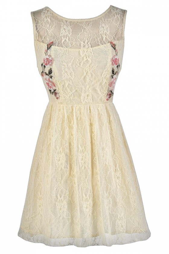 cream lace summer dress