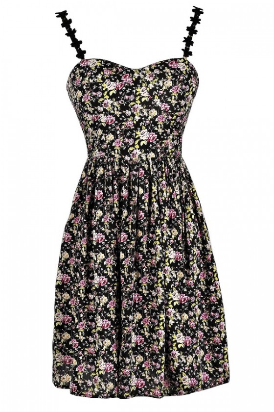 floral bustier dress