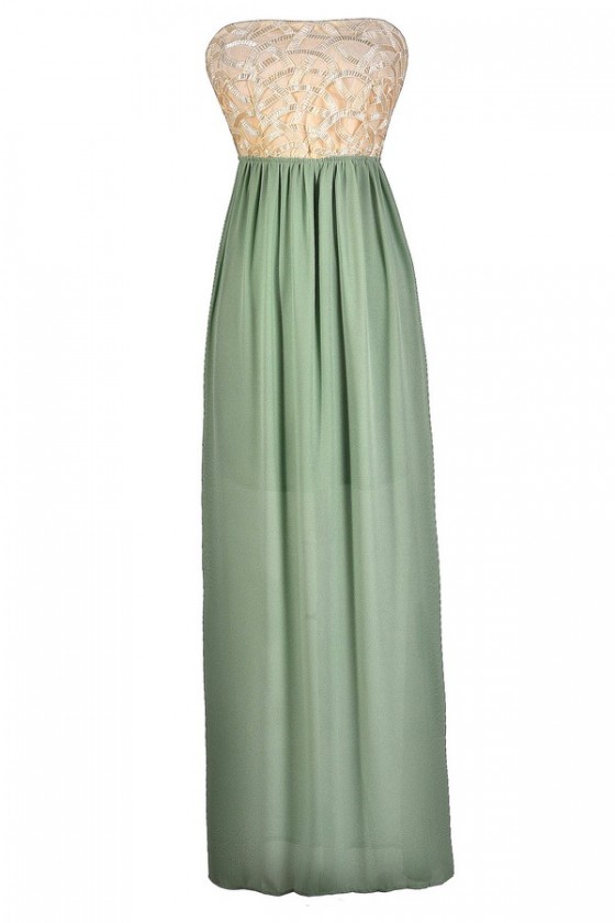 Beige and deals green dress