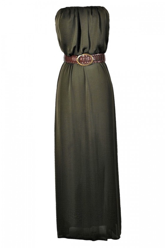 dark olive green dress