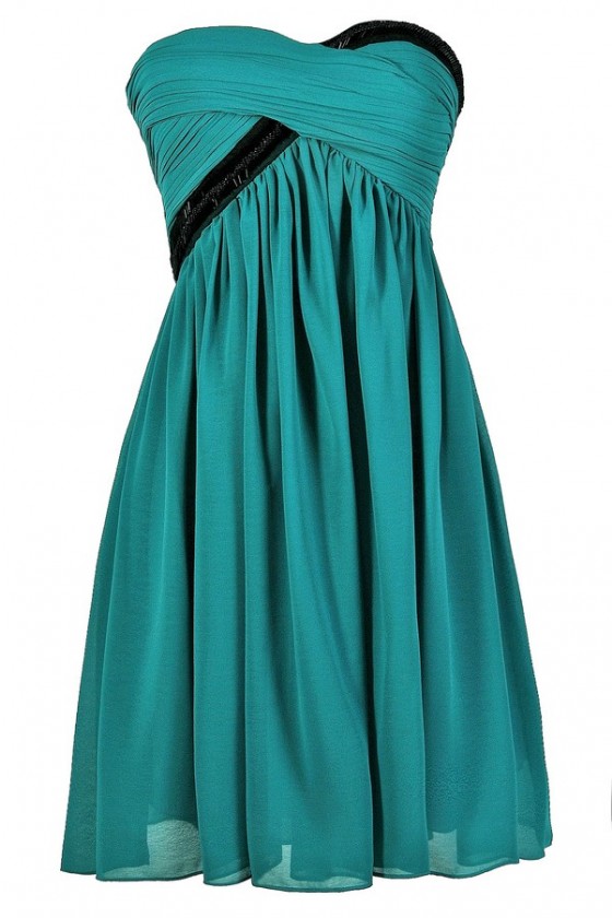 Turquoise and Black Dress Teal and Black Dress Turquoise Party