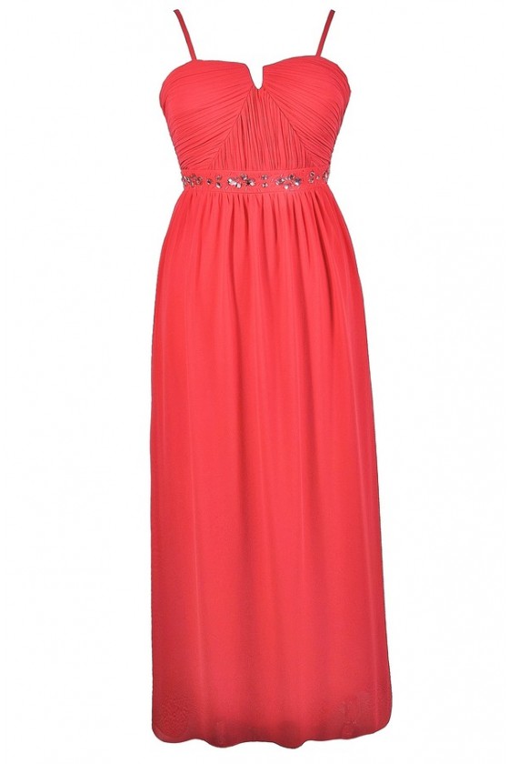 Coral color dress plus size sale