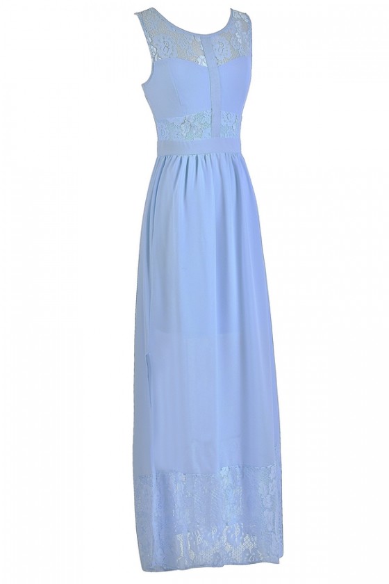 Light blue lace maxi dress new arrivals