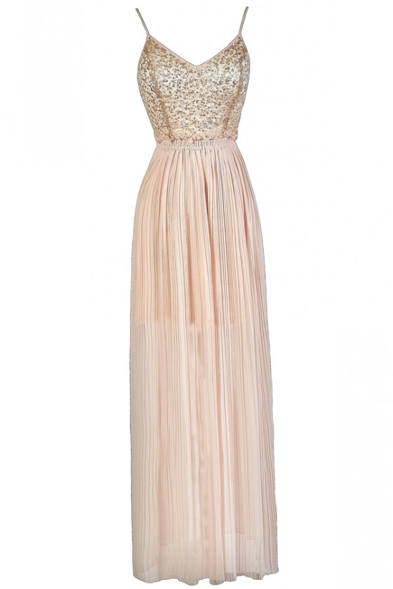pale pink sequin dress