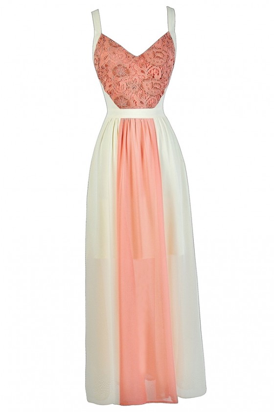 White and sales peach dress