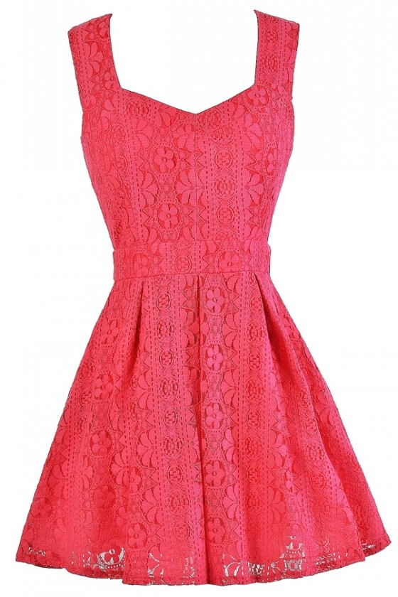 hot pink a line dress