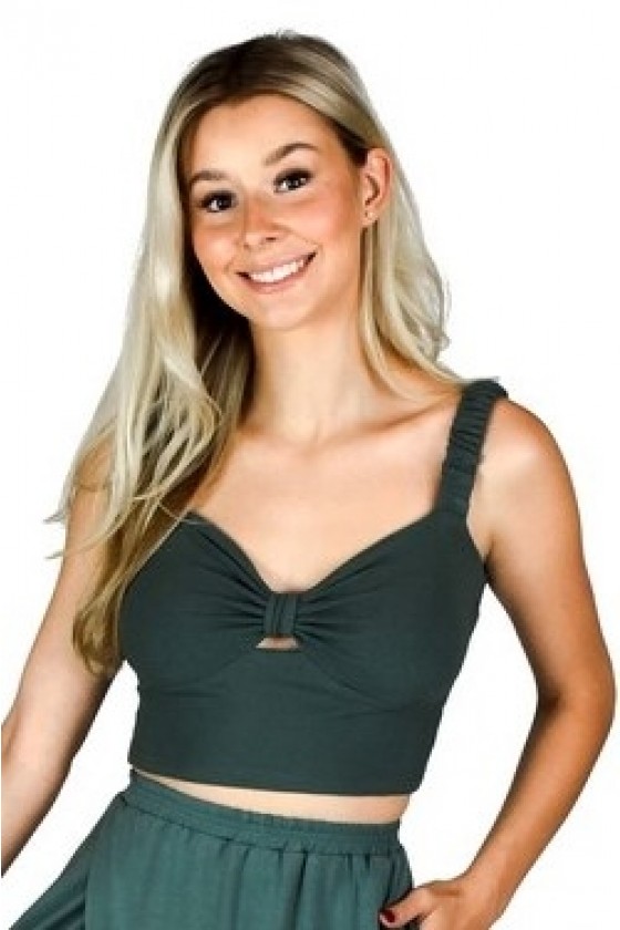 Dark Teal Green Cropped Camisole Top