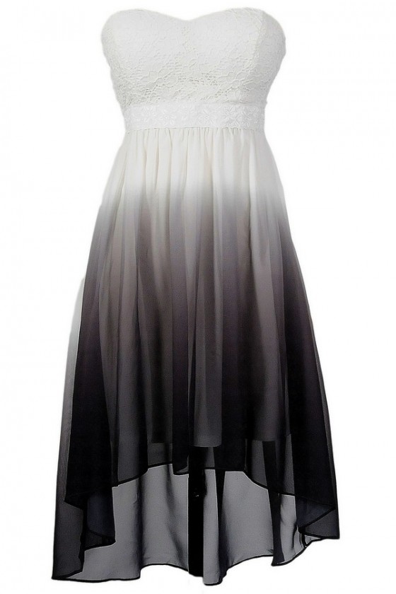 black to white ombre dress