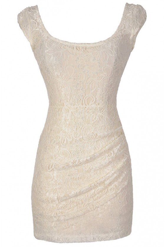 Morning Mist Lace Bodycon Dress In Ivory Lily Boutique