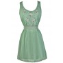 Sage Embroidered Dress, Sage Green Sundress, Sage Green A-Line Dress, Cute Summer Dress, Sage Green Casual Dress