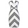 Black and White Stripe Dress, Nautical Stripe Strapless Dress, Black and White Stripe Pencil Dress, Nautical Stripe Summer Dress
