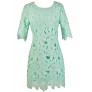 Mint Lace Dress, Mint Crochet Lace Dress, Mint Lace Sheath Dress, Mint Party Dress, Mint Oversized Lace Dress