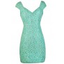 Mint Lace Dress, Mint Lace Capsleeve Dress, Mint Multi Colored Lace Dress, Fitted Lace Dress, Mint Pencil Dress, Cute Mint Dress, Blue Mint Dress