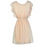 Cute Beige Dress, Beige and Ivory Lace Dress, Beige Sundress, Beige Summer Dress, Beige Party Dress
