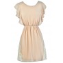 Cute Beige Dress, Beige and Ivory Lace Dress, Beige Sundress, Beige Summer Dress, Beige Party Dress