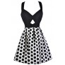 Black and Ivory Party Dress, Black and Off White Polka Dot Dress, Black and Ivory Polka Dot Dress, Cute Polka Dot Dress, Black and Off White A-Line Dress, Black and Ivory Bow Back Dress, Cutout Polka Dot Dress, Cute Polka Dot Dress, Polka Dot Party Dress