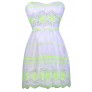 Off White Summer Dress, Neon Yellow Sundress, Neon Lime Sundress, Off White Yellow Summer Dress, Cute Summer Dress, Cute A-Line Dress, Off White A-Line Dress, Off White Sundress