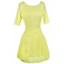 Yellow Lace Dress, Yellow Lace Summer Dress, Neon Lace Dress, Neon Yellow Dress, Yellow Lace Skater Dress, Cute Summer Dress, Cute Party Dress, Lace Summer Dress, Yellow Summer A-Line Dress