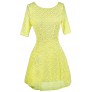 Yellow Lace Dress, Yellow Lace Summer Dress, Neon Lace Dress, Neon Yellow Dress, Yellow Lace Skater Dress, Cute Summer Dress, Cute Party Dress, Lace Summer Dress, Yellow Summer A-Line Dress