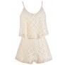 Cream Lace Romper, Beige Lace Romper, Lace Summer Romper, Cute Summer Romper