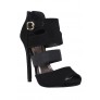 Black Bootie Sandal, Cute Black Sandal, Black cage Sandal