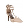 Beige Pumps, Beige T Strap Pumps, Beige Pointed Toe Pumps, Cute Beige Heels