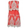 Cute Coral Dress, Coral and Ivory Dress, Coral Embroidered Dress, Coral Sundress, Coral Summer Dress