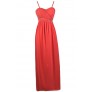 Coral Embellished Maxi Dress, Coral Prom Dress, Coral Formal Dress, Cute Coral Chiffon maxi Dress