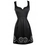 Cute Black Dress, Little Black Dress, Black Sundress, Black A-Line Dress, Black Party Dress, Black Summer Dress, Black Embroidered Dress